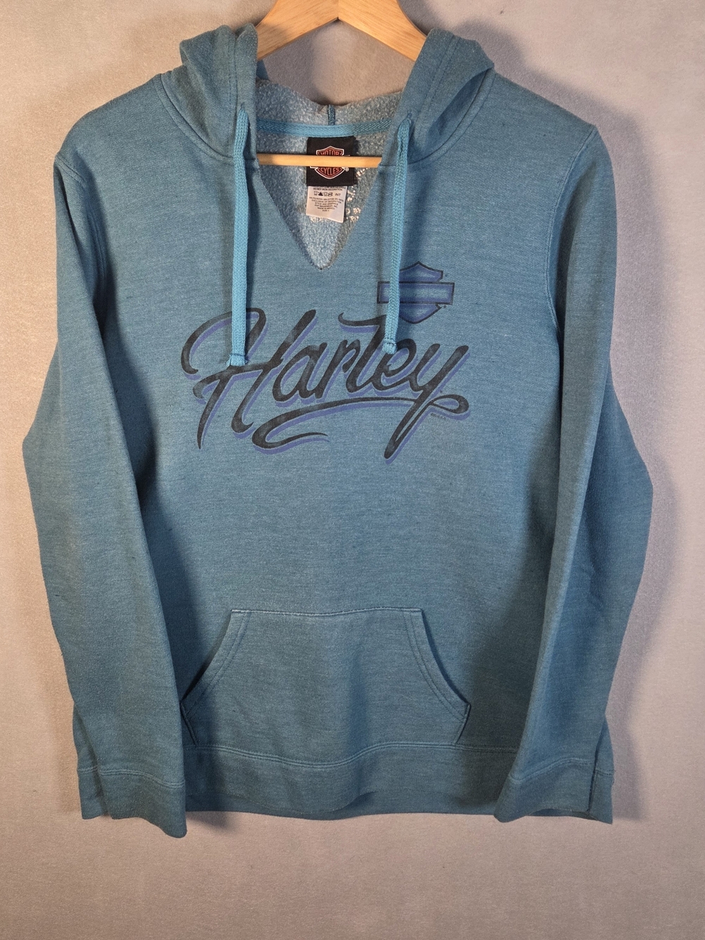 Harley-Davidson women's pullover hoodie with a V-neck drawstring collar (P661)